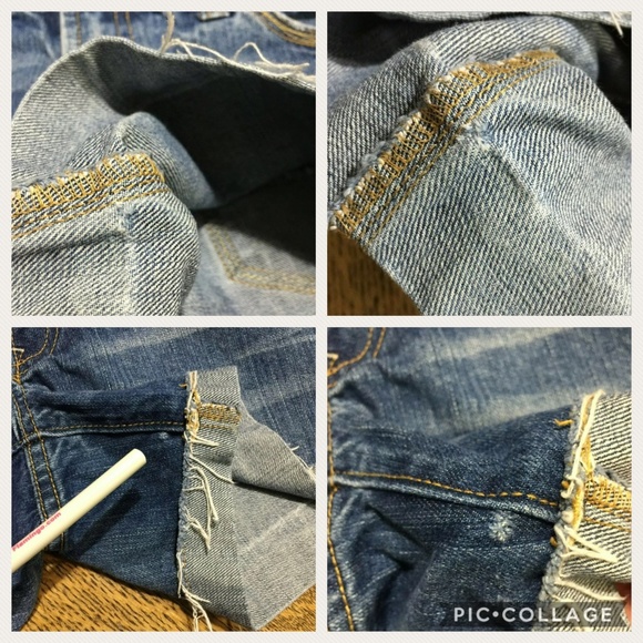 American Eagle 0 Denim Cuffed Fringe Shorts - Picture 7 of 8